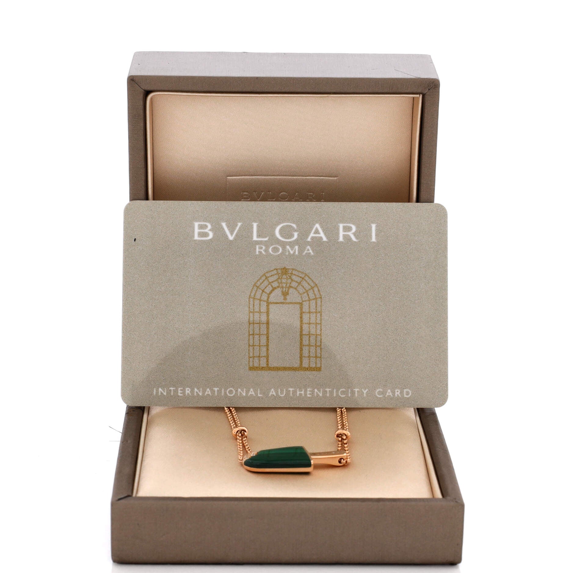 Gelati Pendant Necklace 18K Rose Gold with Malachite and Diamonds