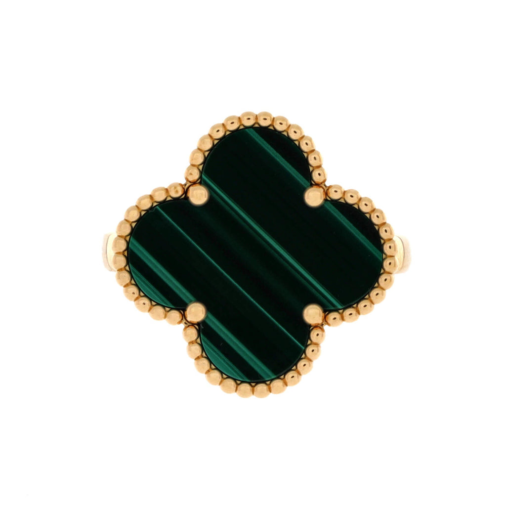 Magic Alhambra Ring 18K Yellow Gold with Malachite