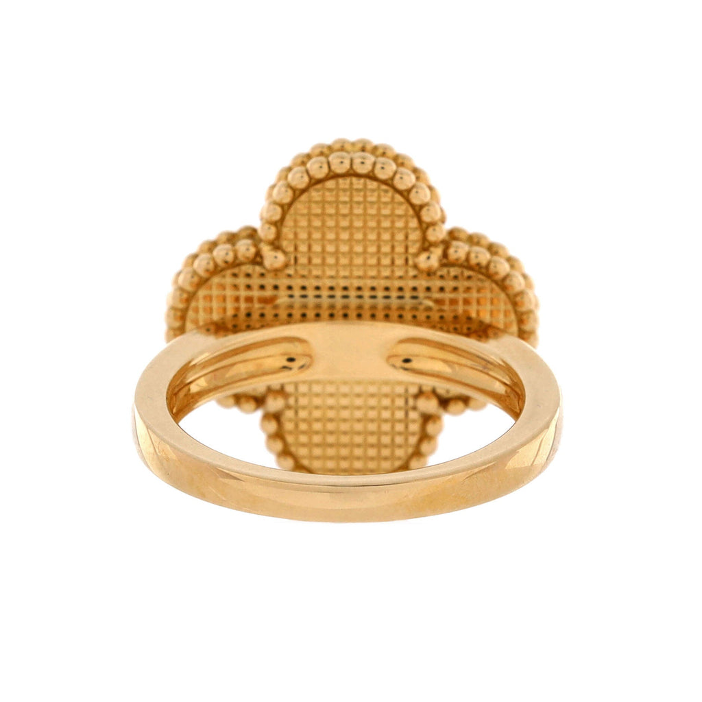 Magic Alhambra Ring 18K Yellow Gold with Malachite