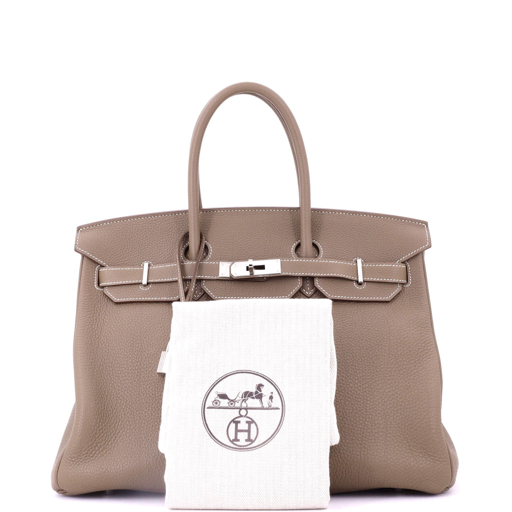 Birkin Handbag Grey Togo with Palladium Hardware 35