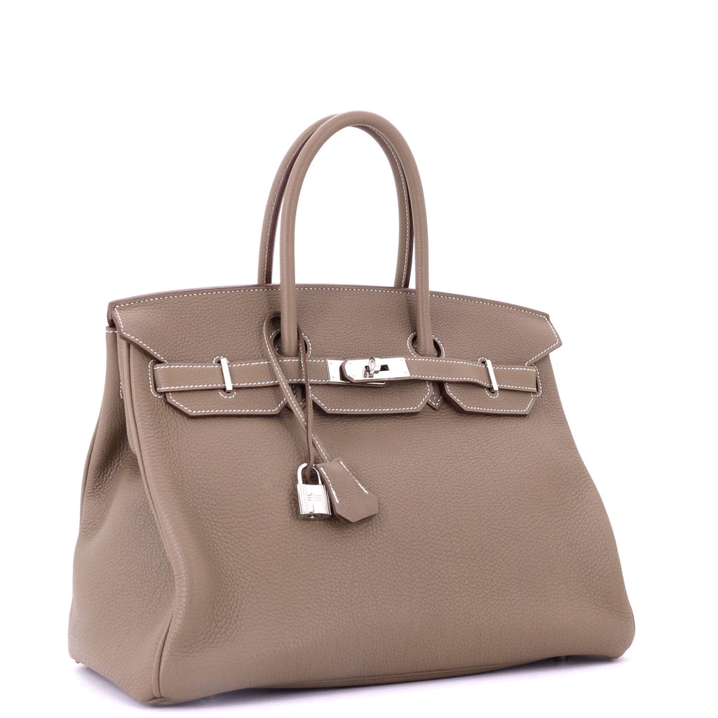 Birkin Handbag Grey Togo with Palladium Hardware 35