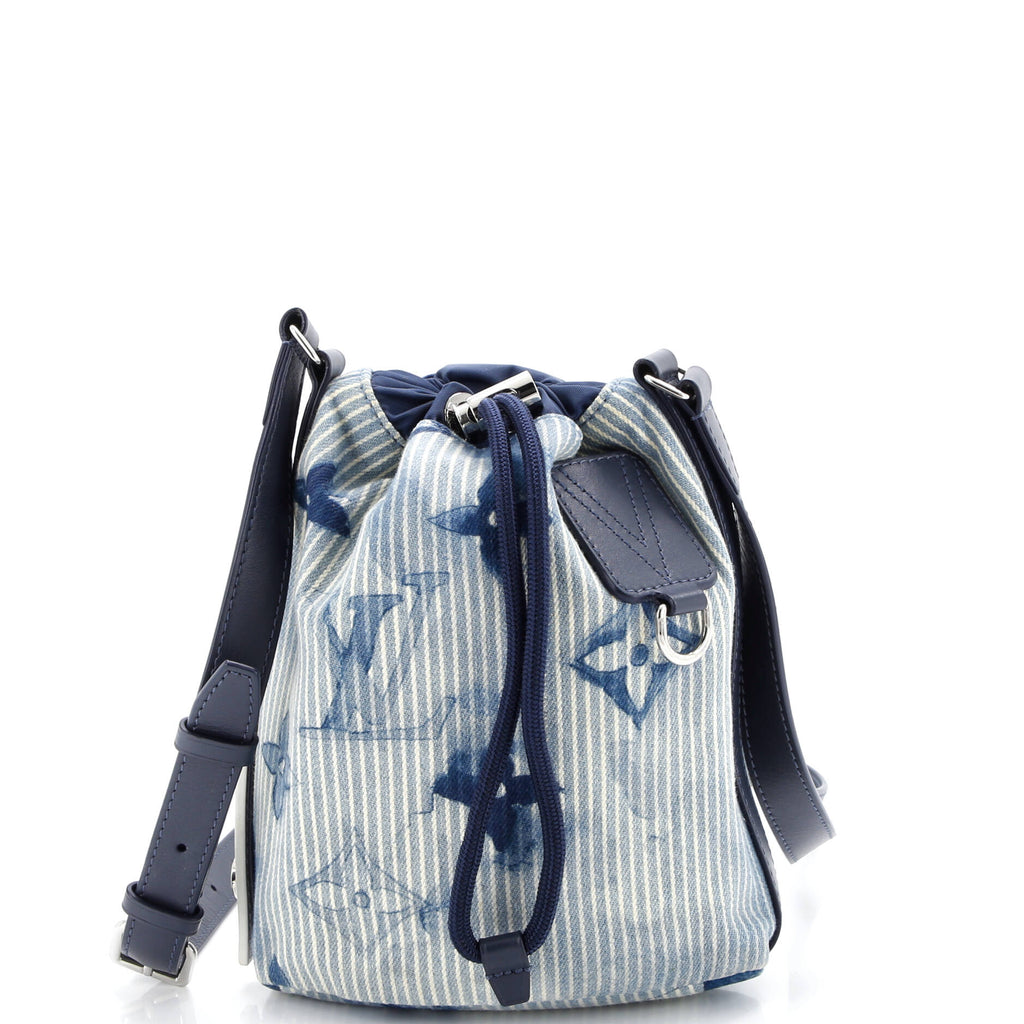 Sac Marin Bag Limited Edition Monogram Watercolor Stripes Denim BB