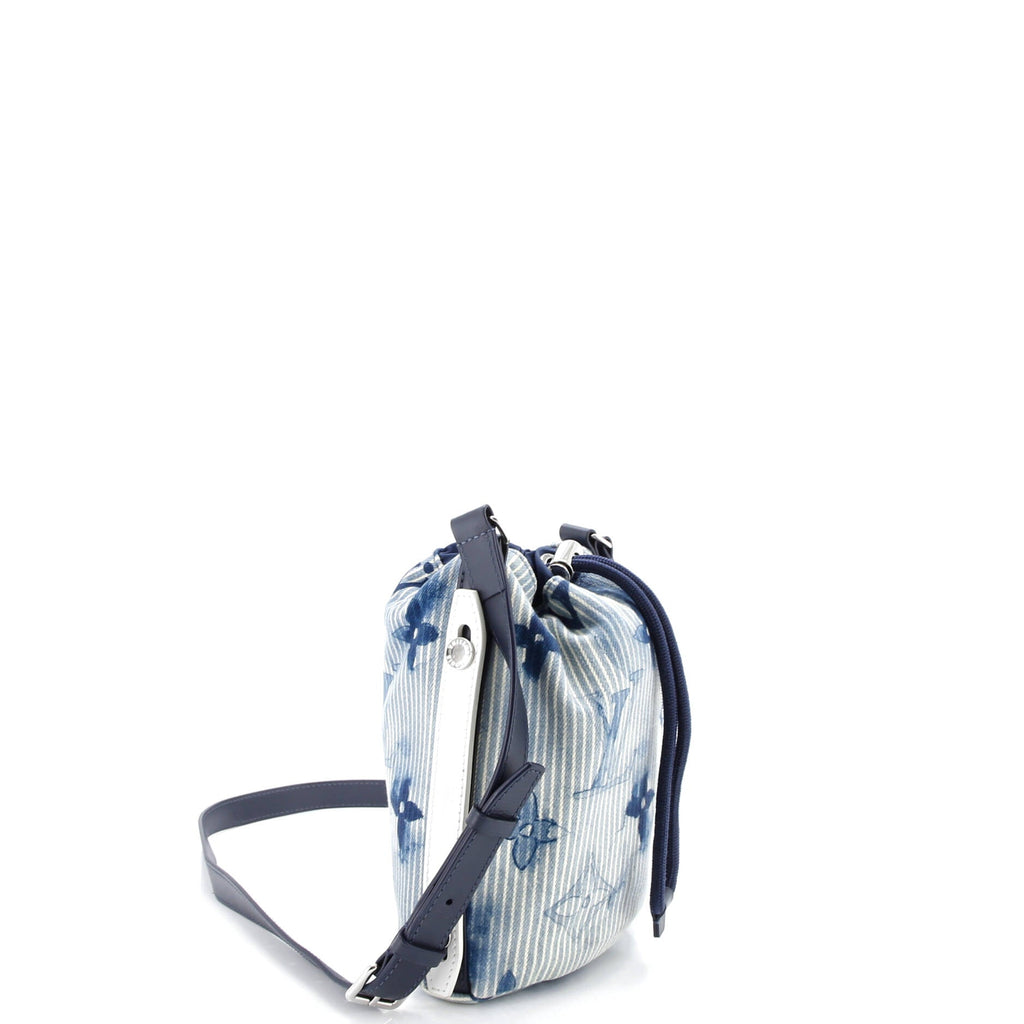Sac Marin Bag Limited Edition Monogram Watercolor Stripes Denim BB