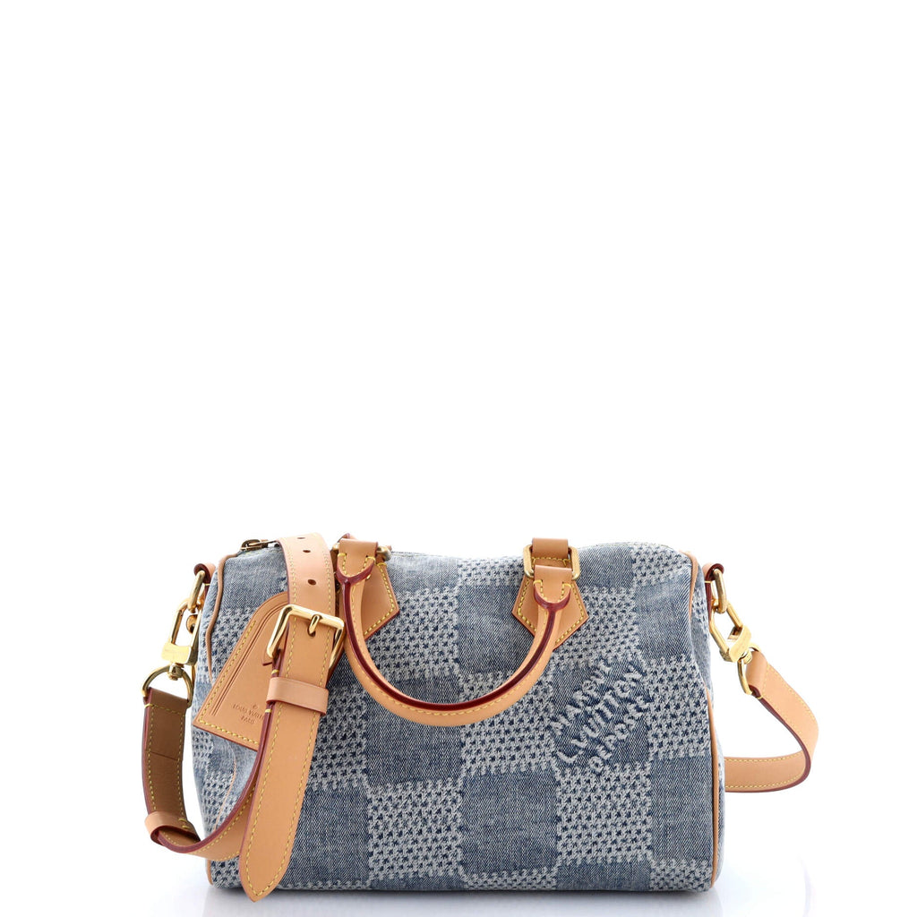 Speedy Bandouliere Bag 3D Damier Giant Denim 25