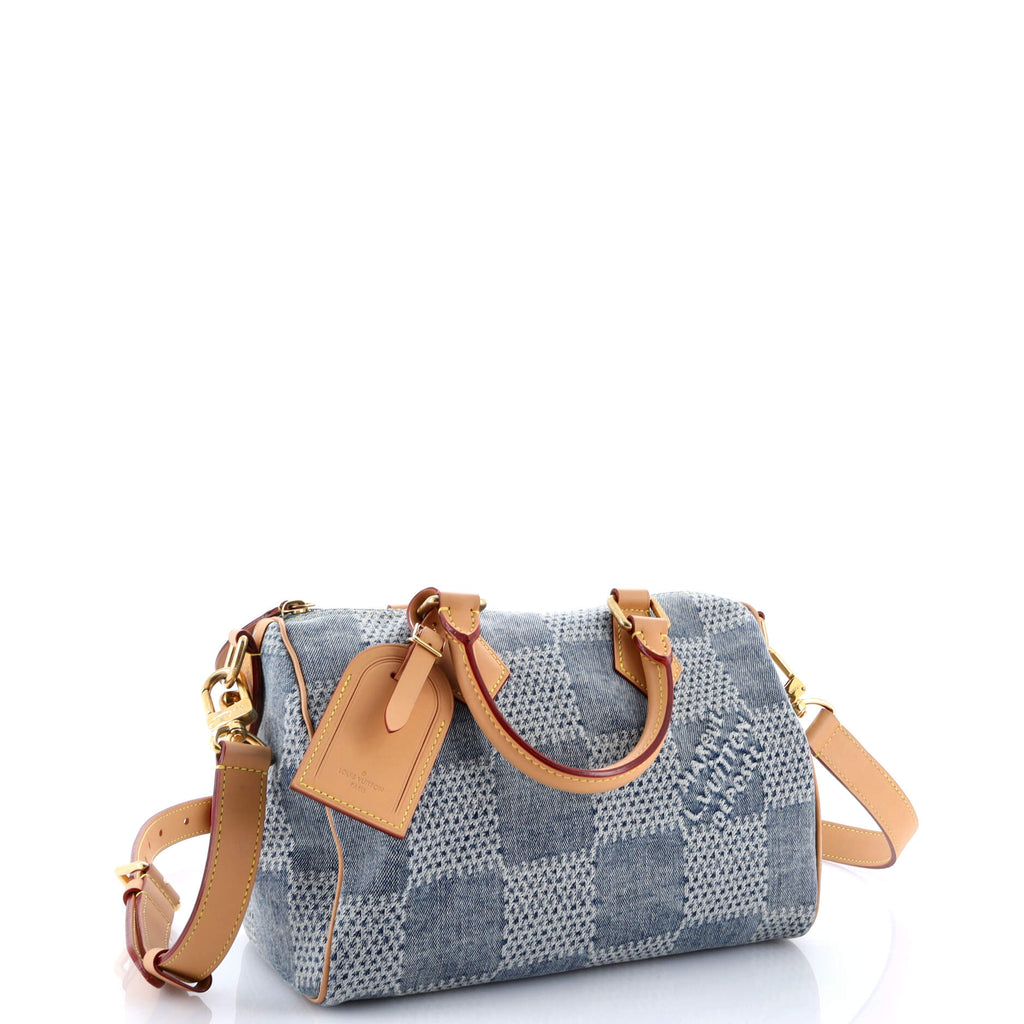 Speedy Bandouliere Bag 3D Damier Giant Denim 25