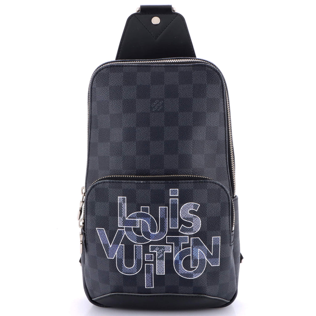 Avenue Sling Bag Limited Edition Interlinked Logo Damier Graphite
