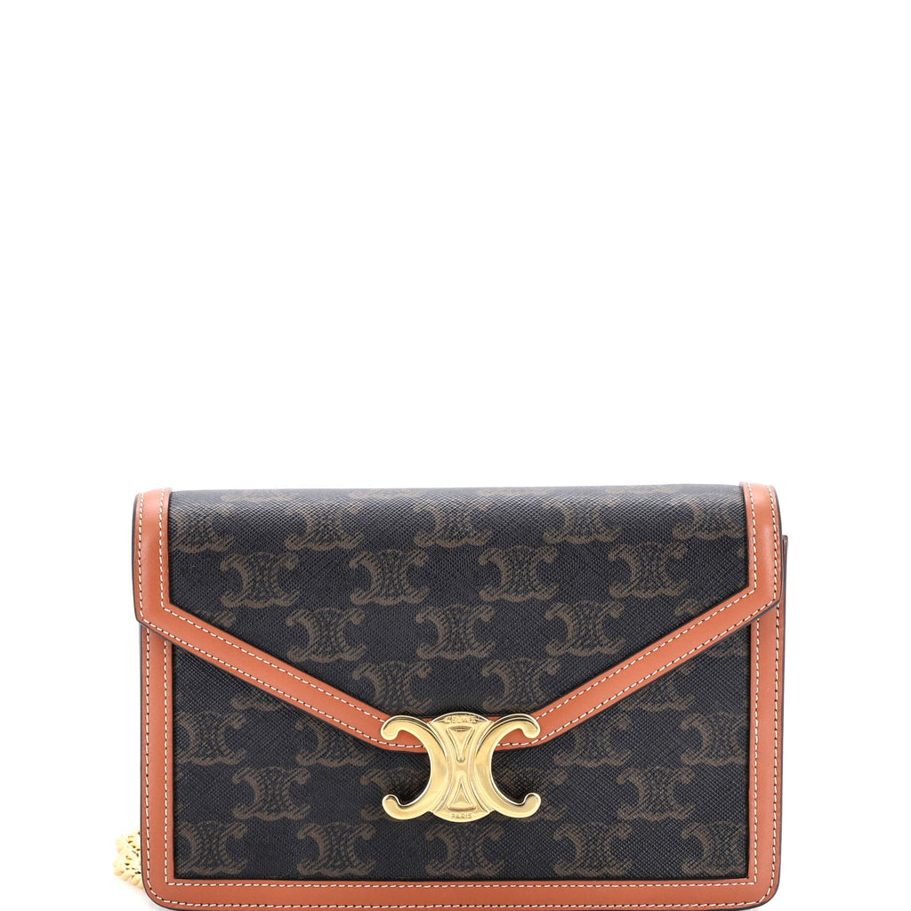 Triomphe Envelope Wallet on Chain Triomphe Coated Canvas