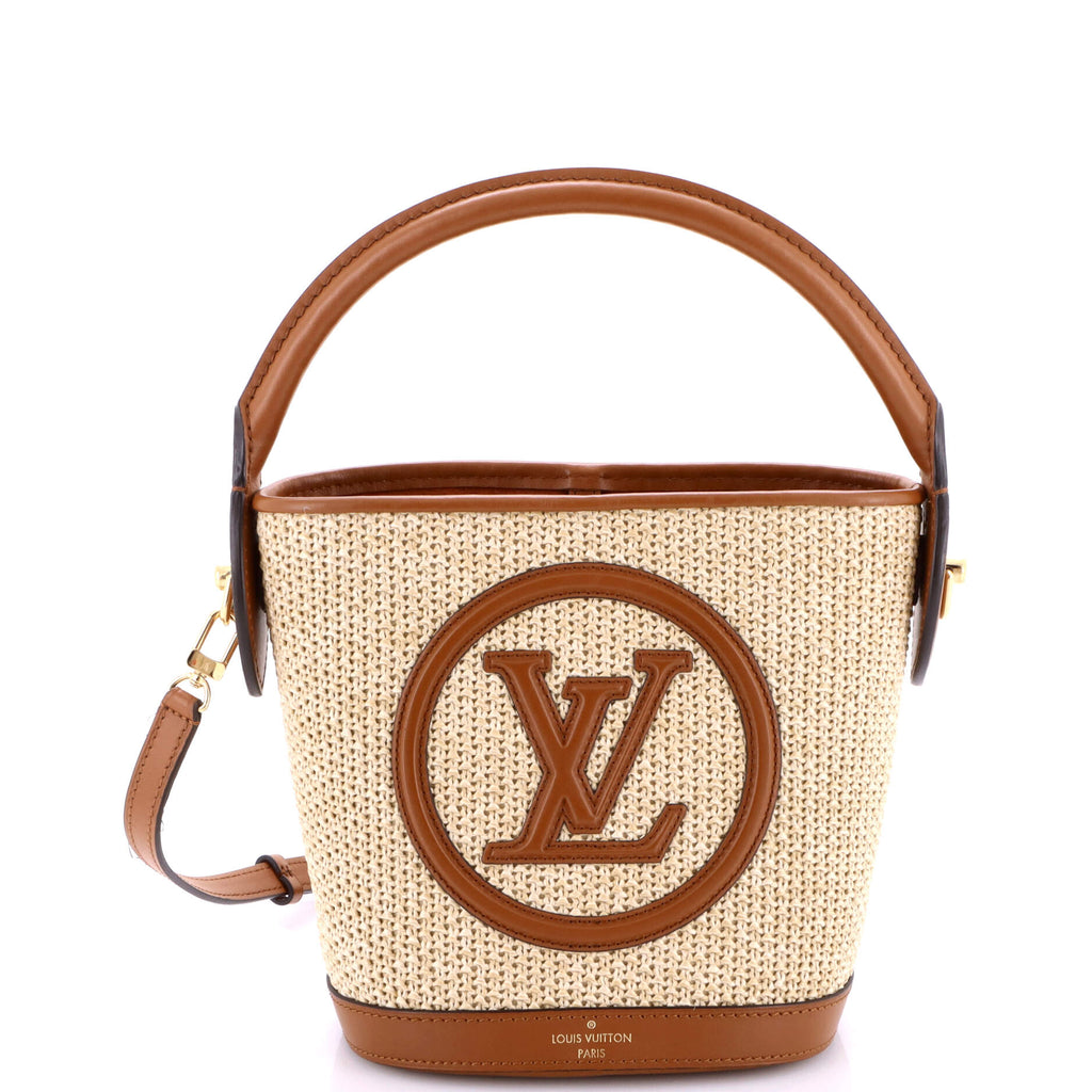 Petit Bucket NM Bag Raffia with Leather