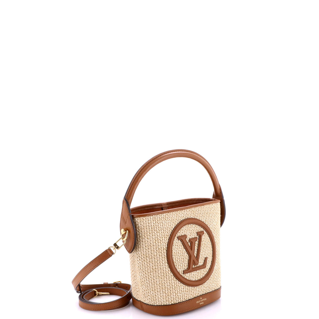 Petit Bucket NM Bag Raffia with Leather
