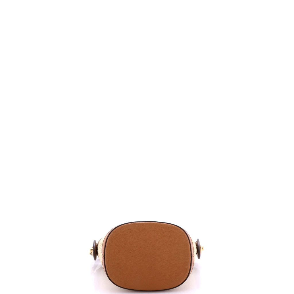 Petit Bucket NM Bag Raffia with Leather