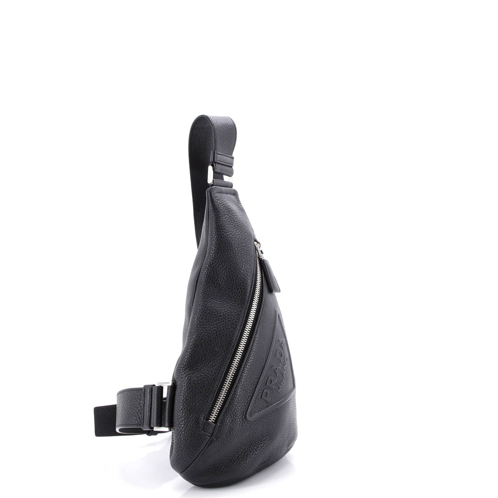 Triangle Logo Sling Bag Leather