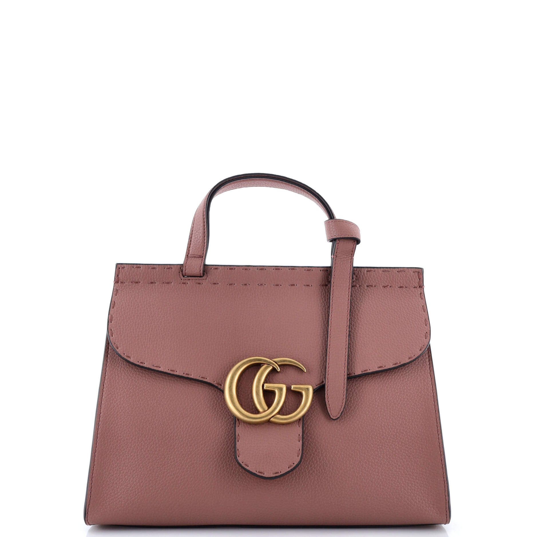 GG Marmont Top Handle Bag Leather Small