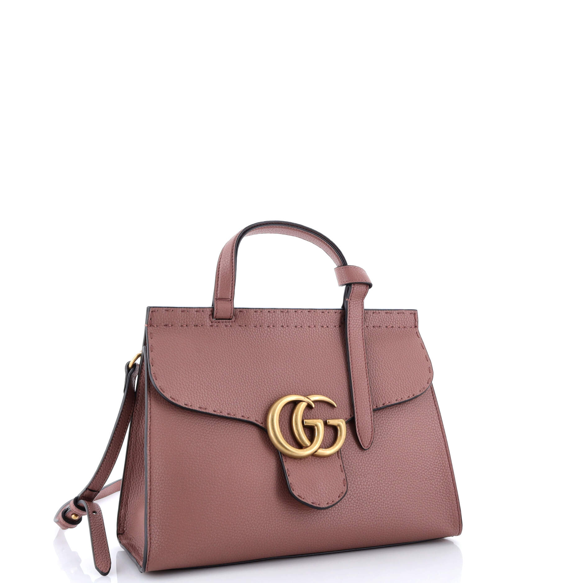 GG Marmont Top Handle Bag Leather Small