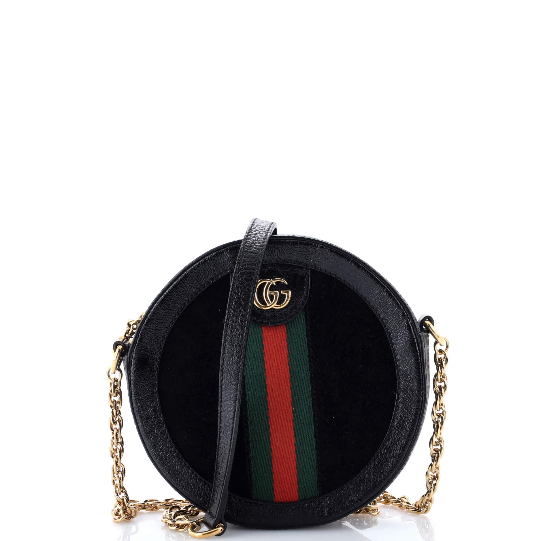 Ophidia Round Shoulder Bag Suede Mini