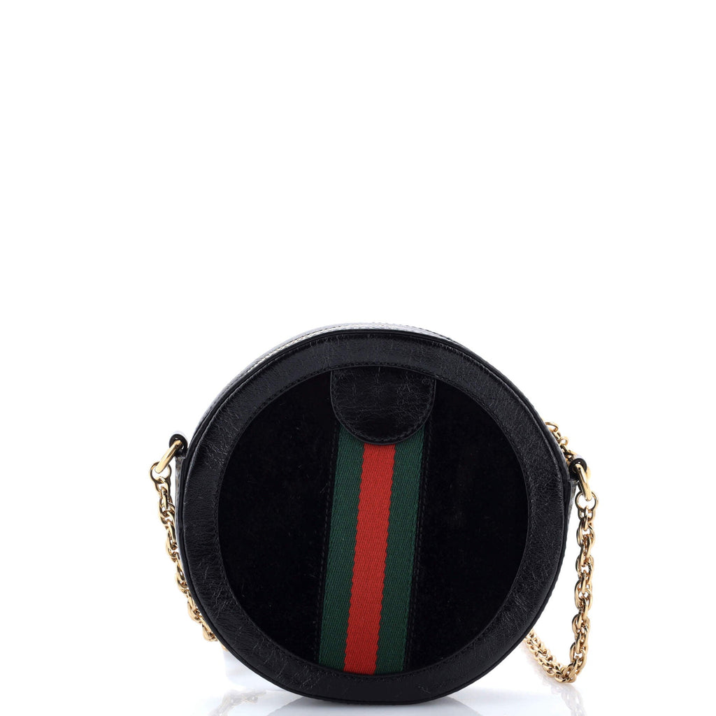 Ophidia Round Shoulder Bag Suede Mini
