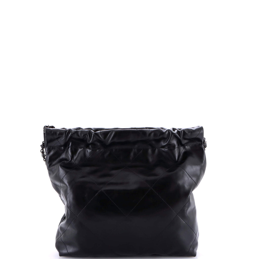 So Black 22 Chain Hobo Quilted Calfskin Small