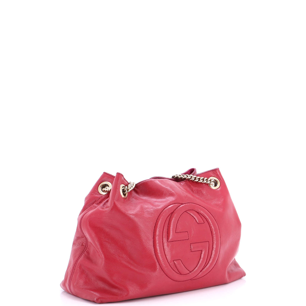 Soho Chain Strap Shoulder Bag Patent Medium