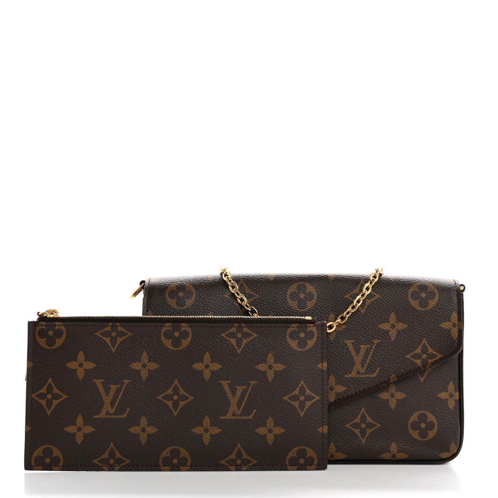 Monogram Pochette Felicie Chain Wallet Fuchsia