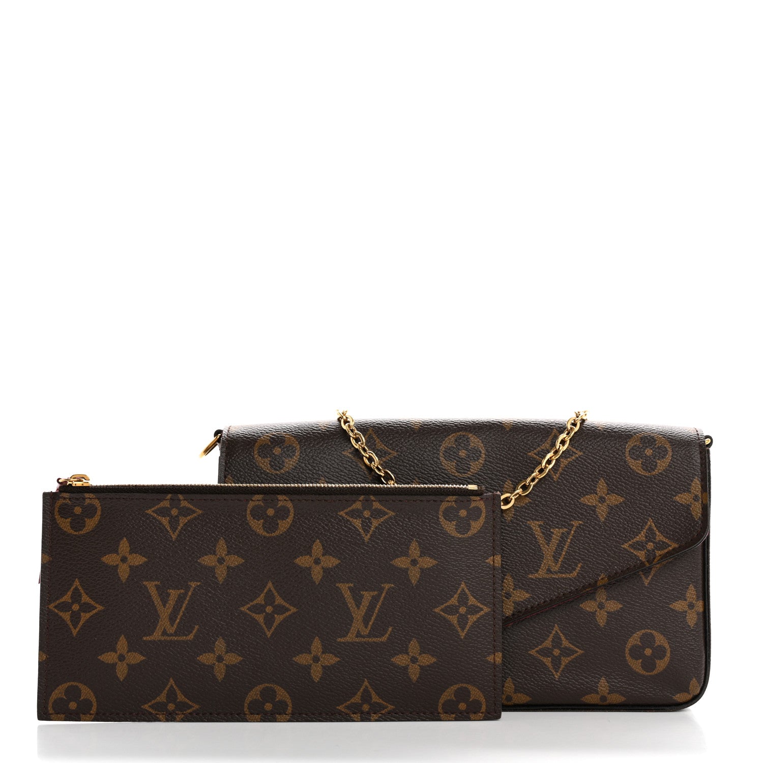 Monogram Pochette Felicie Chain Wallet Fuchsia