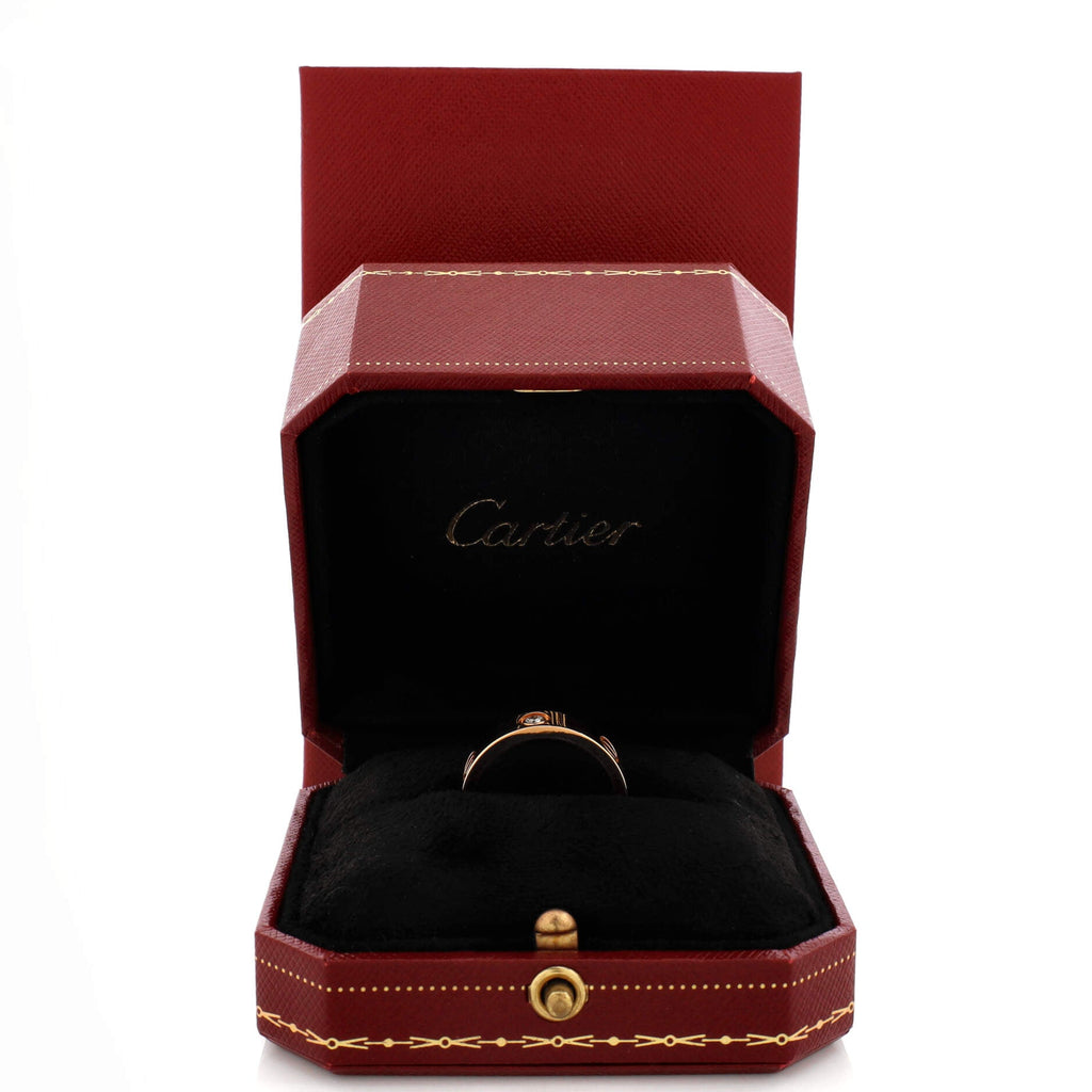 Love 3 Diamonds Band Ring 18K Rose Gold with Diamonds