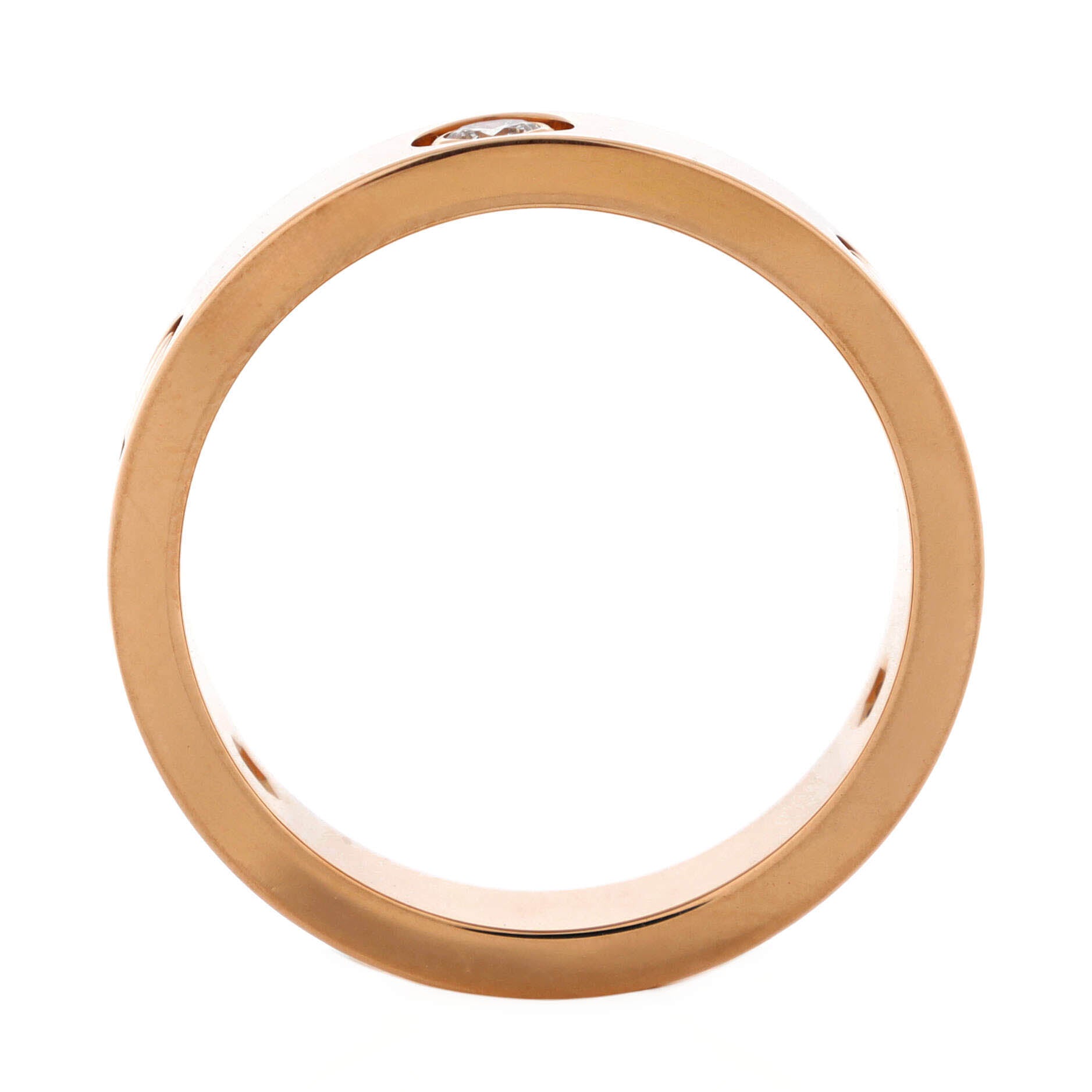 Love 3 Diamonds Band Ring 18K Rose Gold with Diamonds