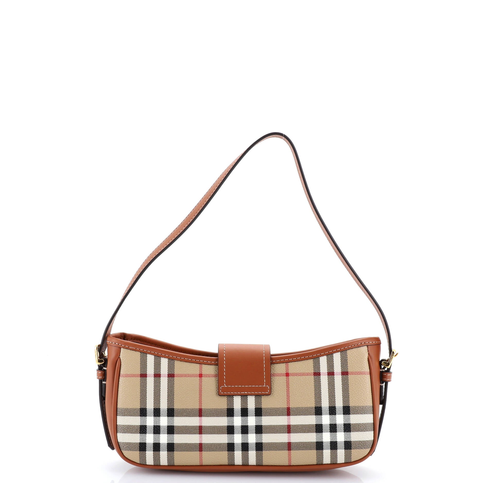 Buckle Sling Shoulder Bag Vintage Check Coated Canvas