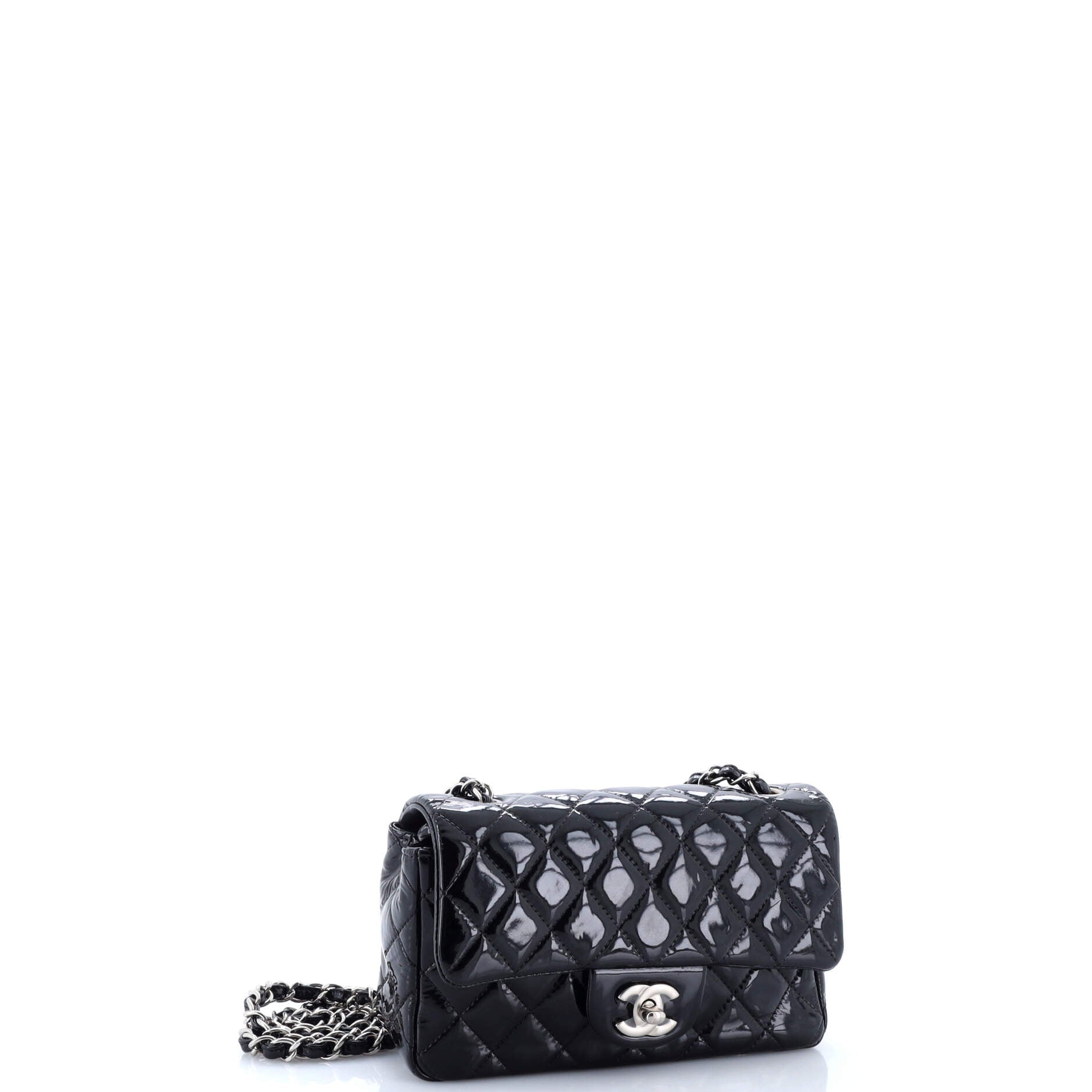 Classic Single Flap Bag Quilted Patent Mini