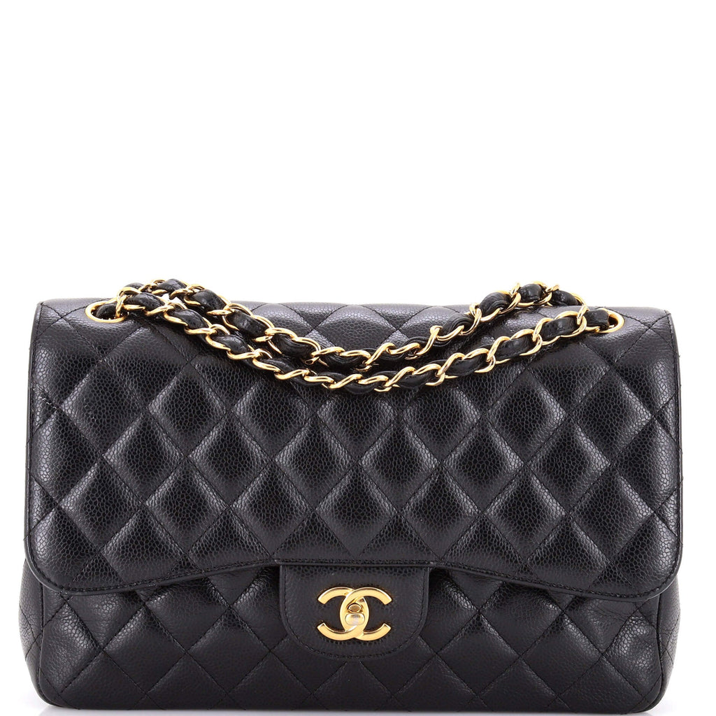 Classic Double Flap Bag Quilted Caviar Jumbo