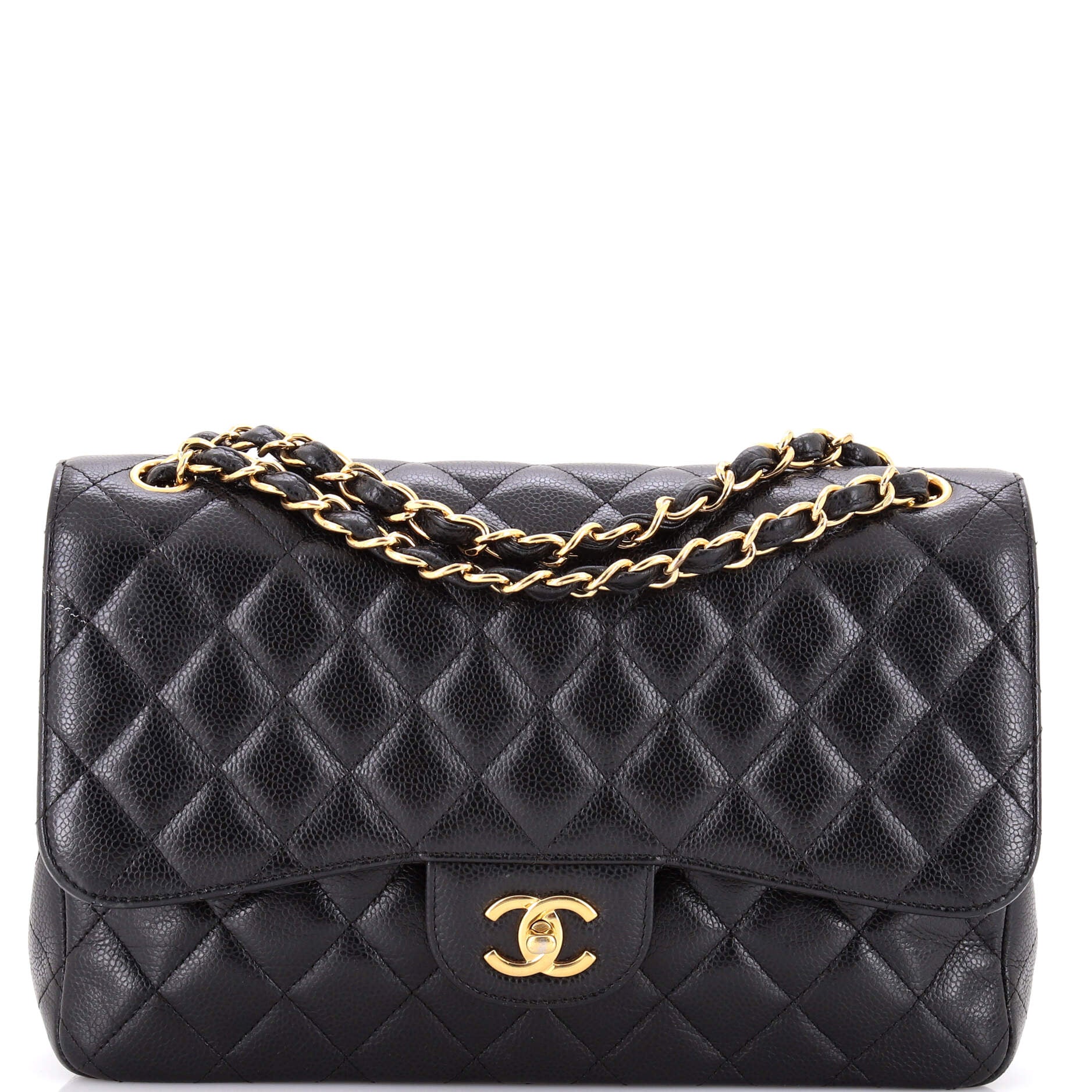 Classic Double Flap Bag Quilted Caviar Jumbo