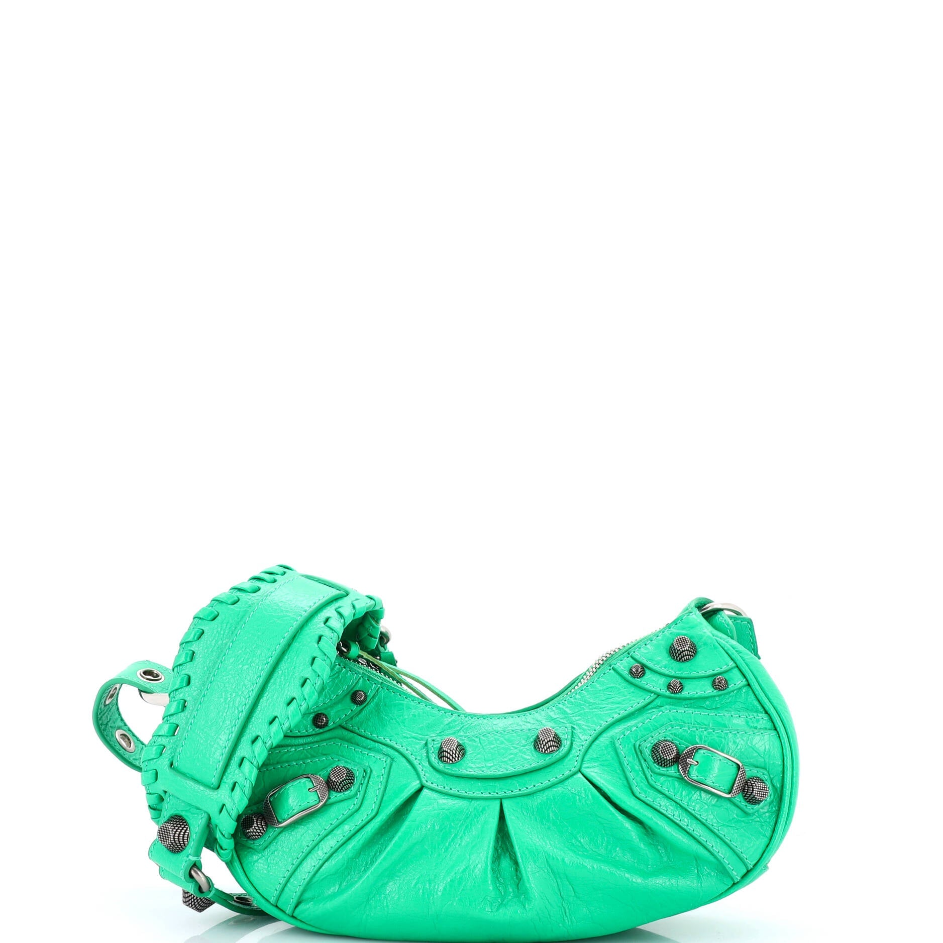 Le Cagole Giant Studs Shoulder Bag Leather XS