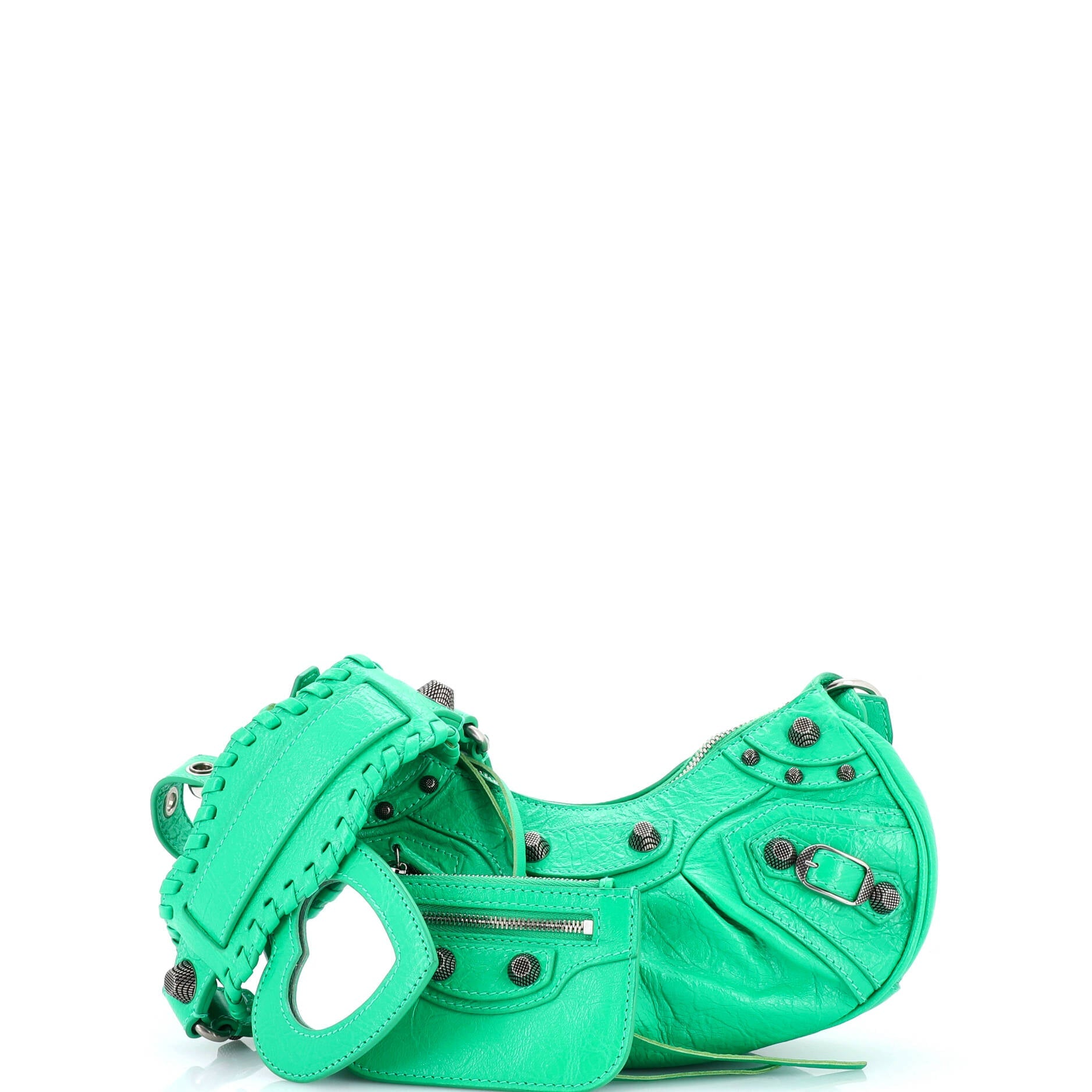 Le Cagole Giant Studs Shoulder Bag Leather XS