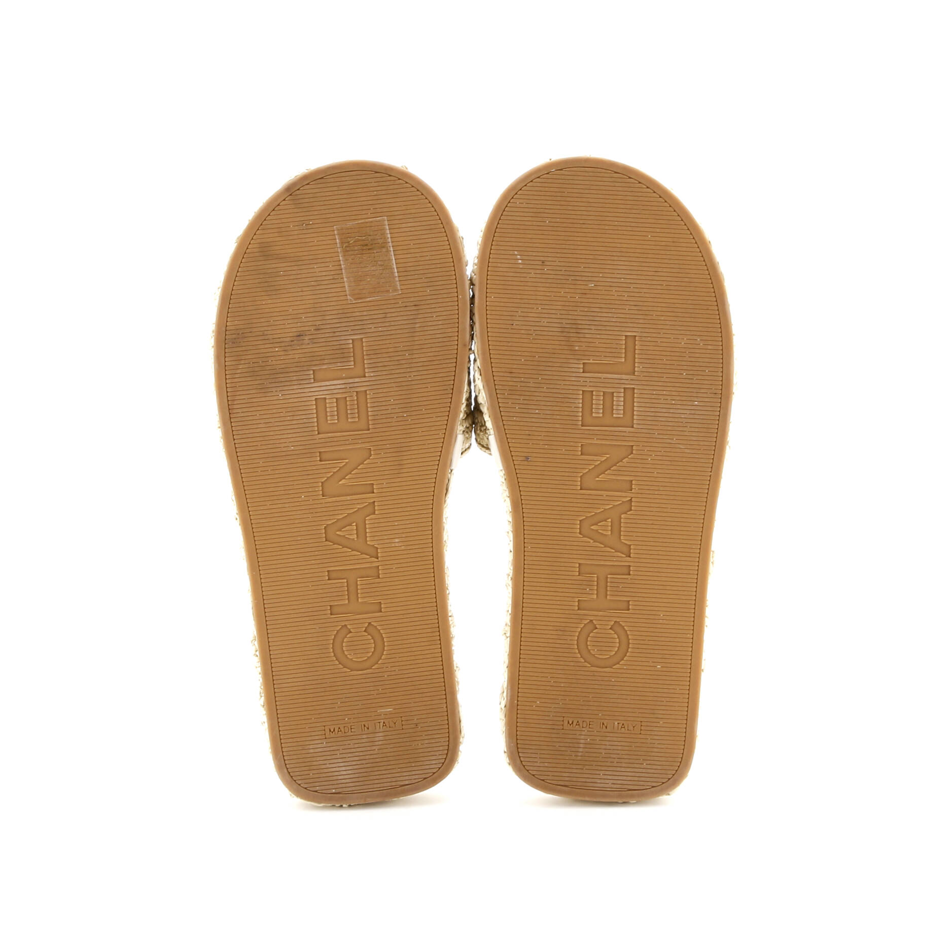Women's CC Slide Mules Woven Raffia