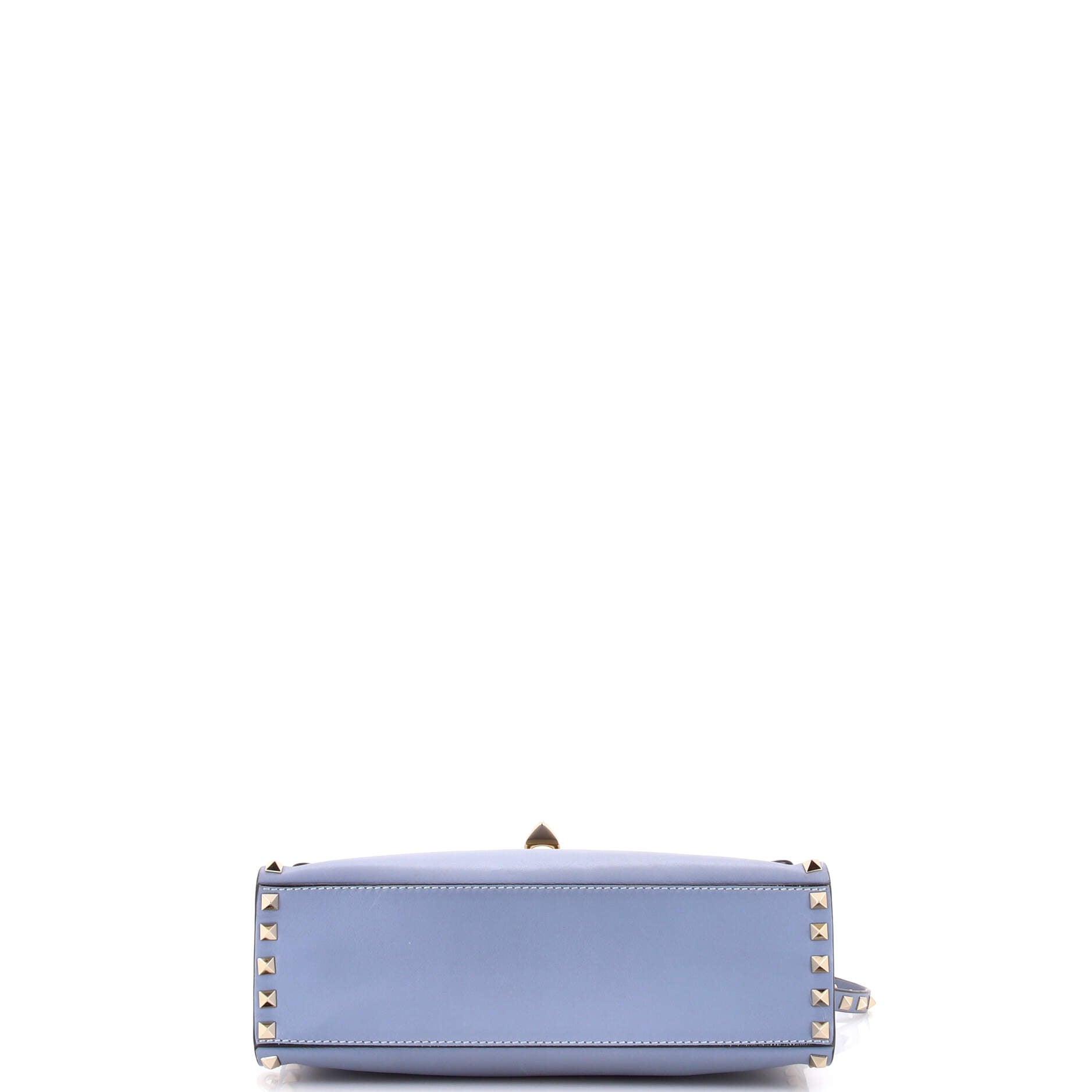 Rockstud Flip Lock Top Handle Bag Leather Small