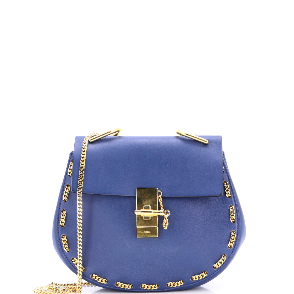 Drew Crossbody Bag Chain Embellished Leather Small