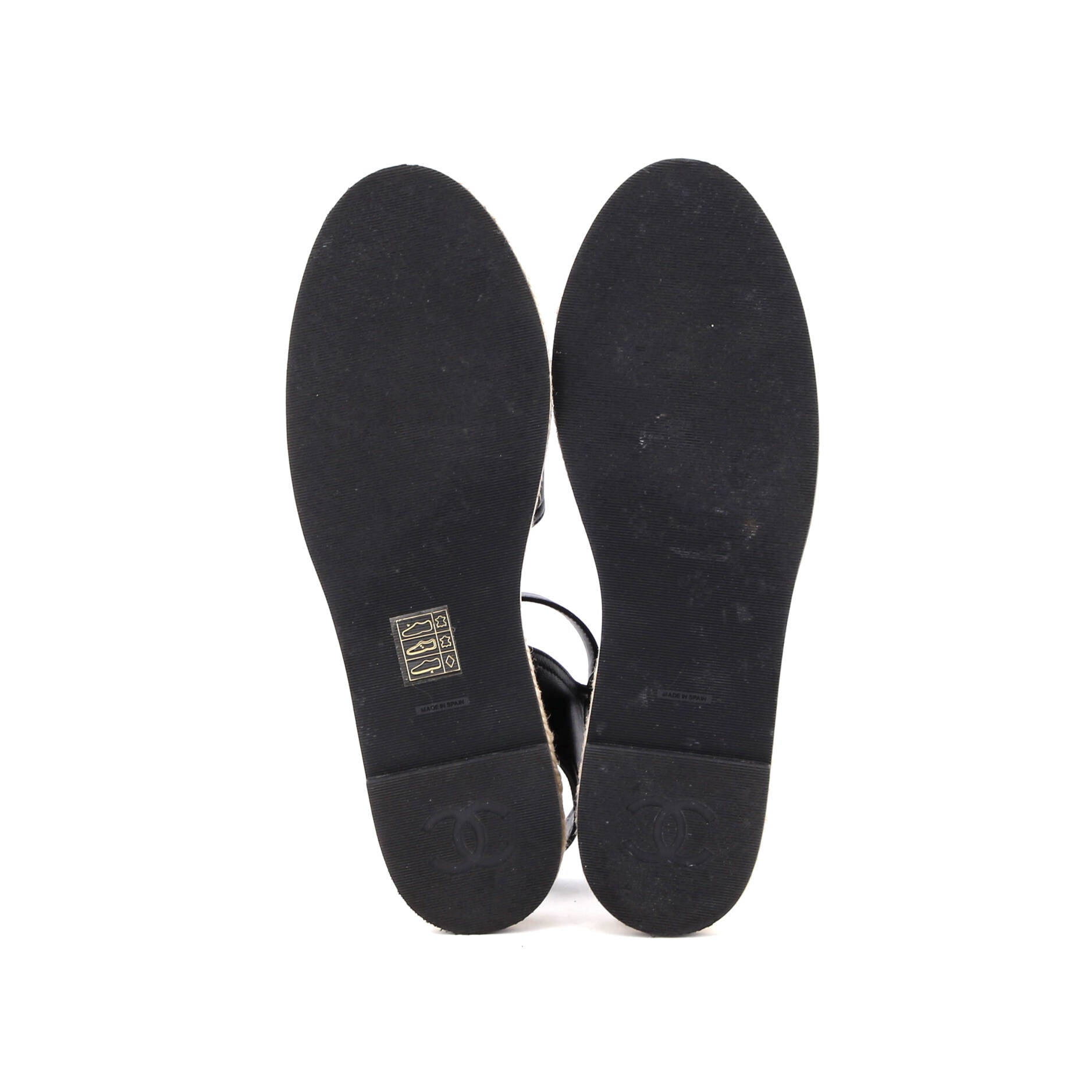 Women's CC Cap Toe Ankle Strap Espadrilles Leather