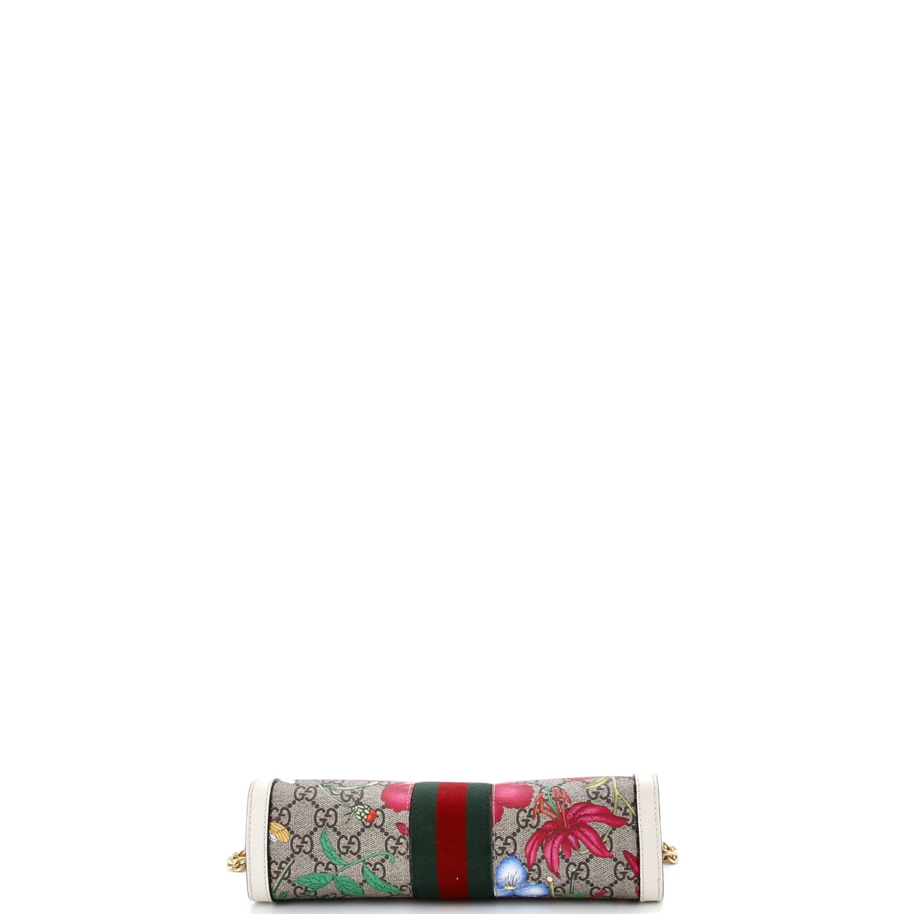 Ophidia Chain Shoulder Bag Flora GG Coated Canvas Small