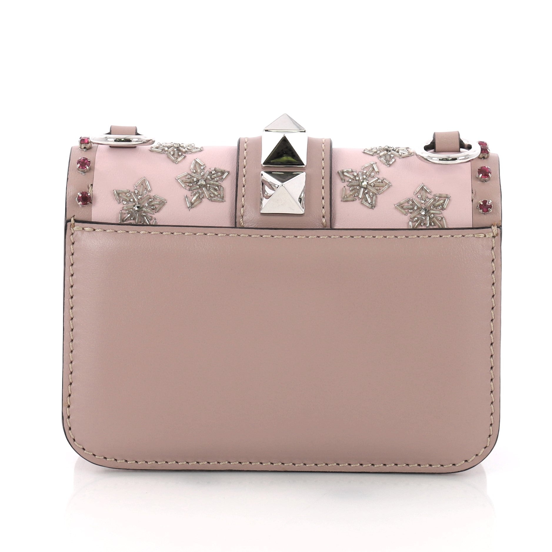 Glam Lock Shoulder Bag Embellished Leather Mini