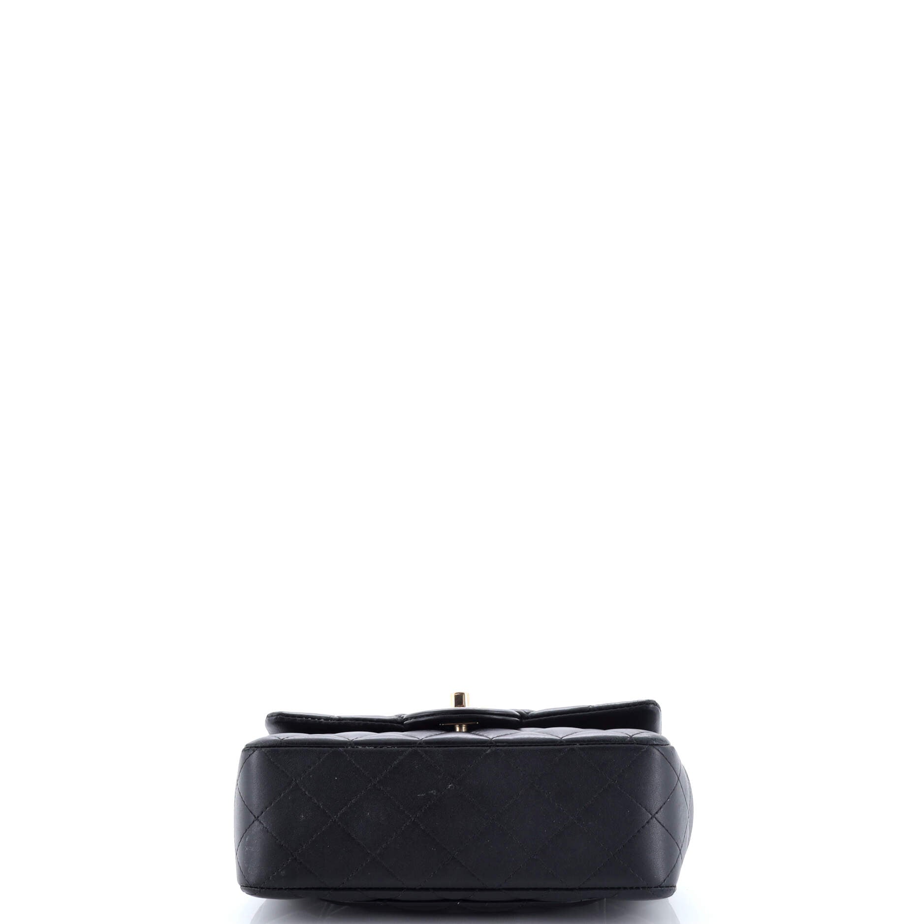 Classic Single Flap Top Handle Bag Quilted Lambskin Mini