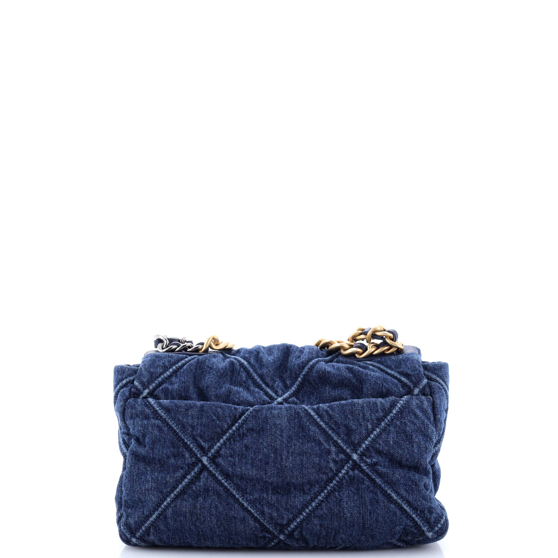 19 Flap Bag Quilted Denim Medium