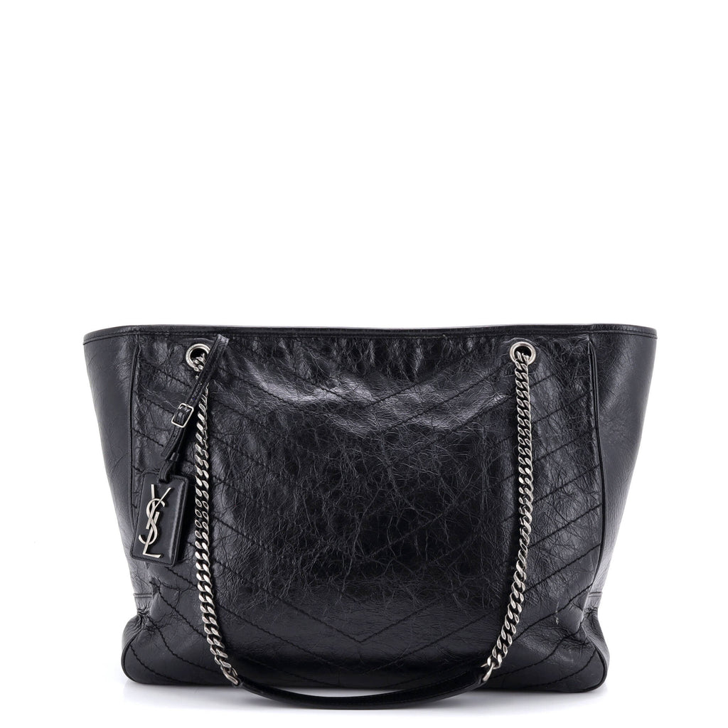 Niki Zip Shopping Tote Matelasse Chevron Leather Large