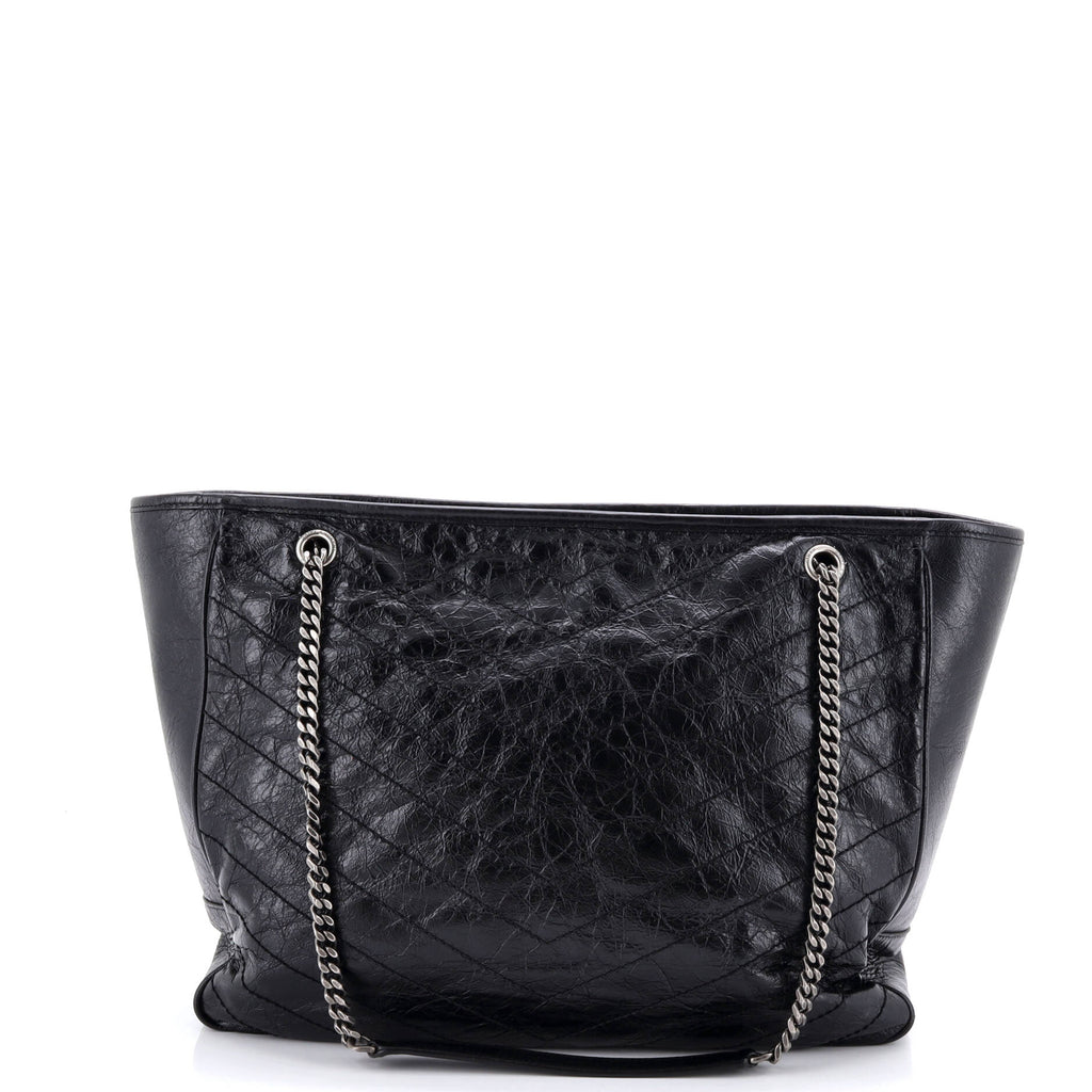 Niki Zip Shopping Tote Matelasse Chevron Leather Large