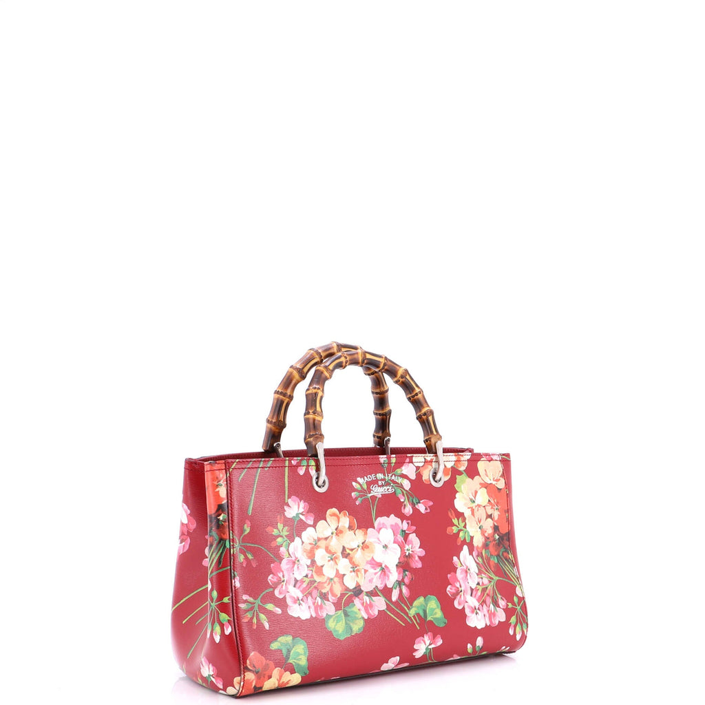 Bamboo Shopper Tote Blooms Print Leather Medium