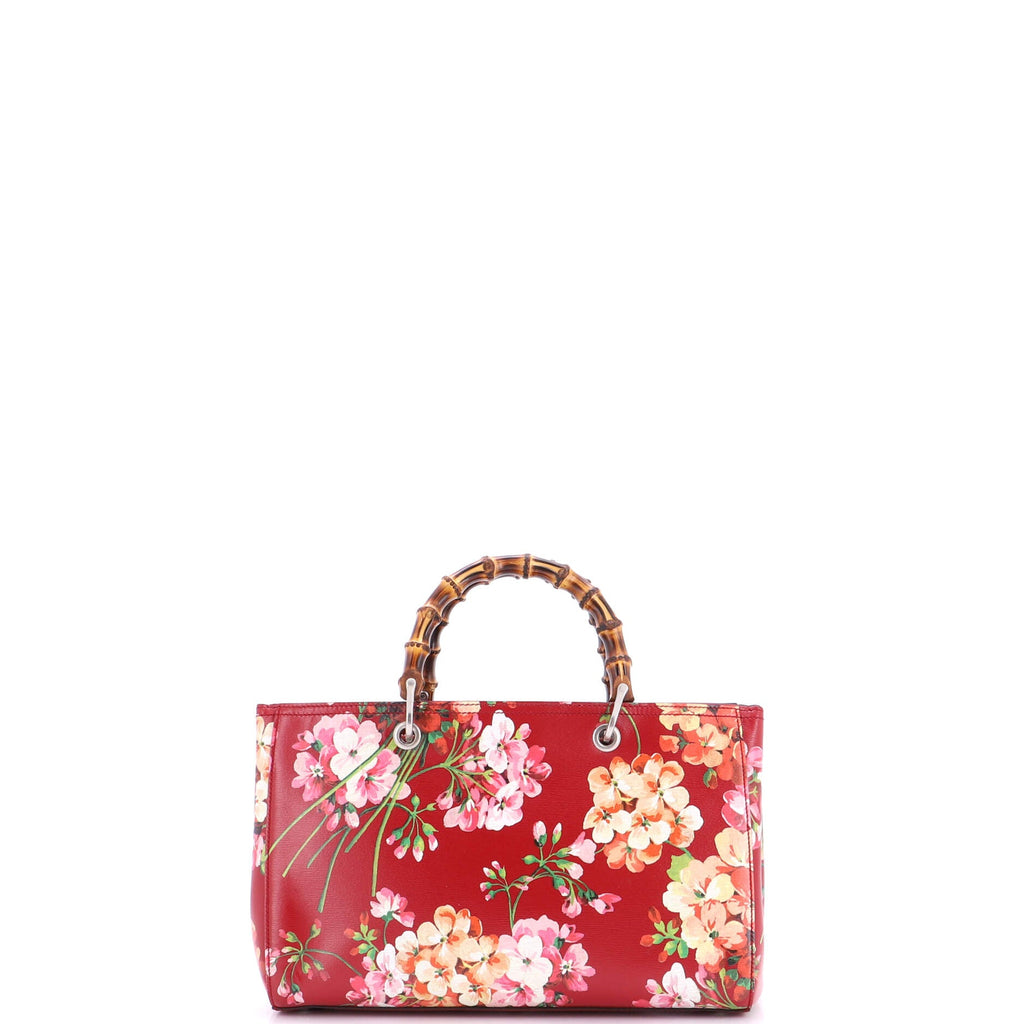 Bamboo Shopper Tote Blooms Print Leather Medium