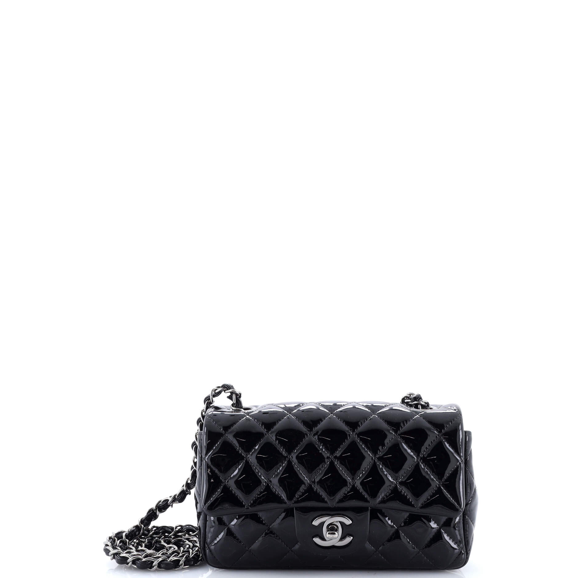 Classic Single Flap Bag Quilted Patent Mini