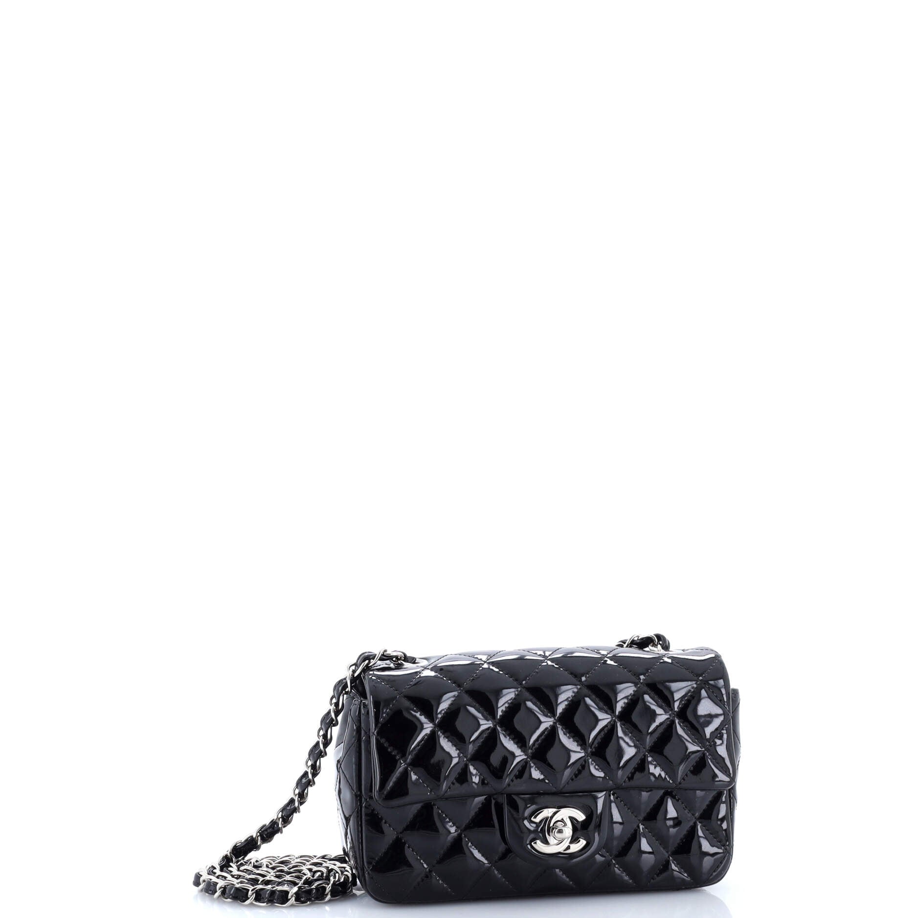 Classic Single Flap Bag Quilted Patent Mini