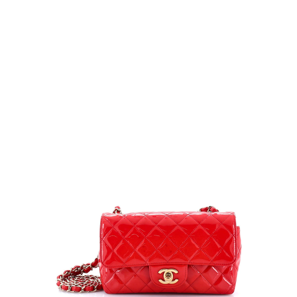 Classic Single Flap Bag Quilted Patent Mini
