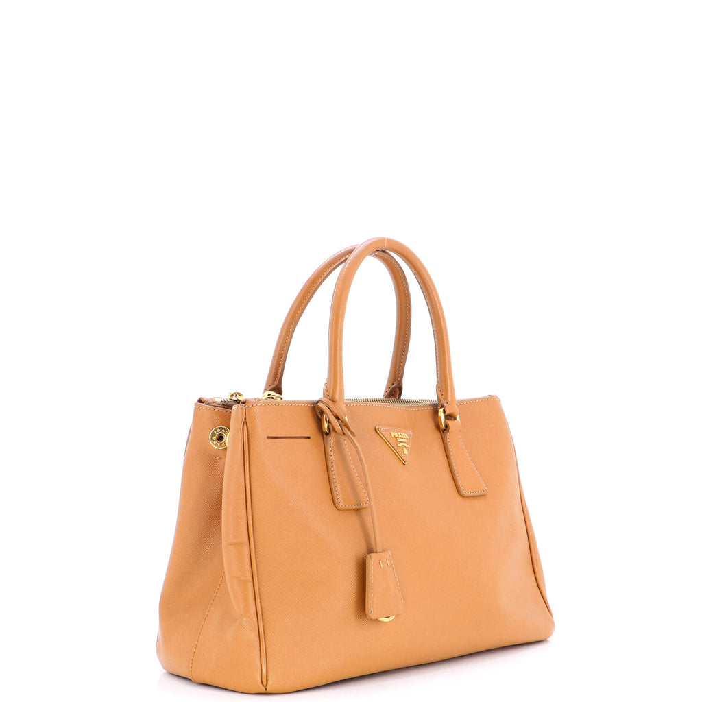 Double Zip Lux Tote Saffiano Leather Small