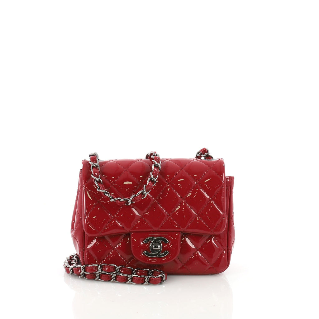 Square Classic Single Flap Bag Quilted Patent Mini