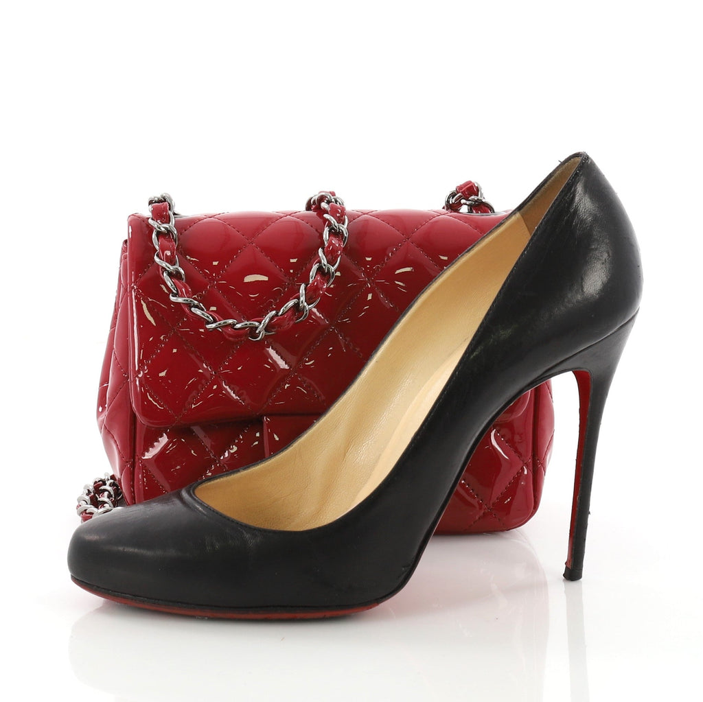 Square Classic Single Flap Bag Quilted Patent Mini