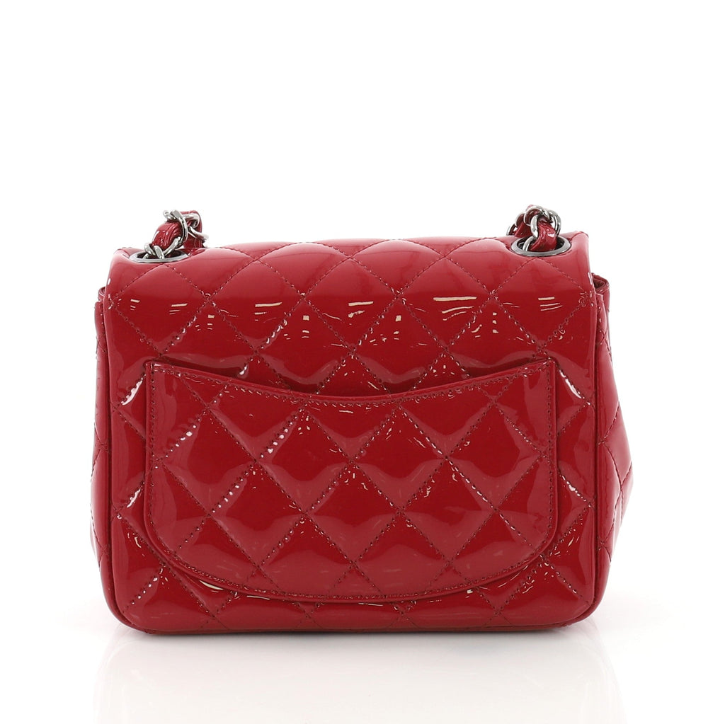 Square Classic Single Flap Bag Quilted Patent Mini